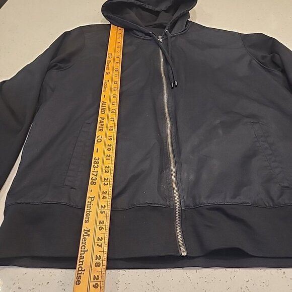 Gap Windbreaker Solid Black Zip Up XLarge Hooded Wind Breaker Jacket Mens XL - Picture 6 of 8